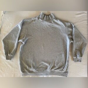 Aerie Gray Mock Neck Sweatshirt Women XS Soft Fleece Pullover Cozy Lounge